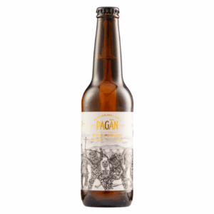 Botella de Cerveza Artesanal Pagān Dry Hopped American Pale Ale 355 ml, estilo con dry hop de lúpulos cítricos y florales.