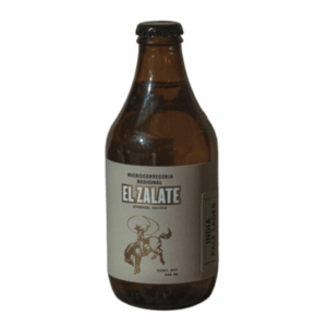 Botella de cerveza El Zalate IPL India Pale Lager 5.3% Local Gourmet, artesanal de Atequiza Jalisco.