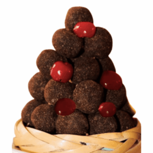 Trufas de cacao artesanales Luna Cacau con relleno de fruta.